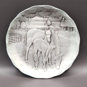 Wendell August Forge Horse & Pony Tray Dish Plate Hand Made - 75th Anniversary